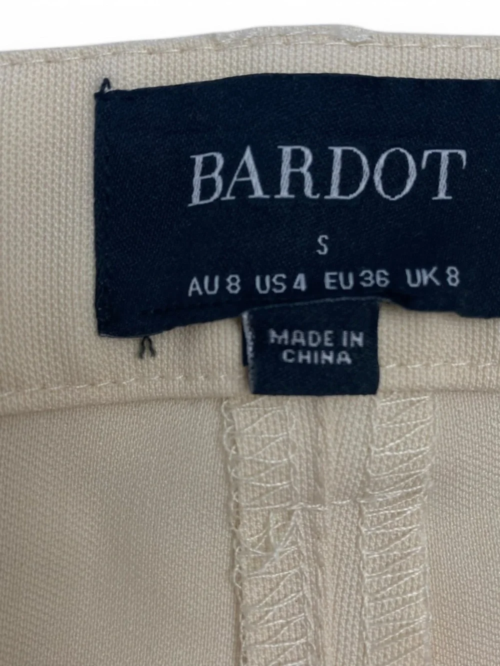 Bardot Rumour Pin Tuck Wide Leg Pleated Pants Trousers in Beige Size S (US 4) - Picture 7 of 9